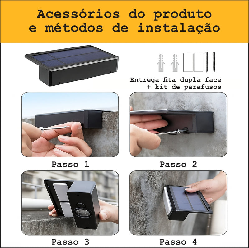 Kit 06 Luz Solar de Jardim Branco Céu - Multiuso (Carrega com a Luz Solar)