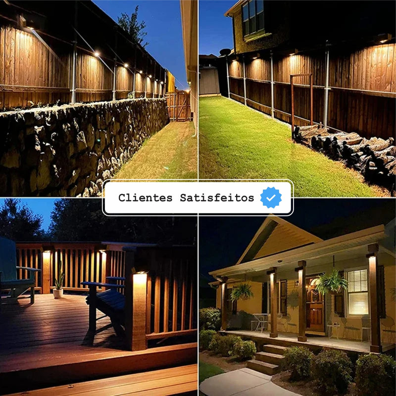 Kit 06 Luz Solar de Jardim Branco Céu - Multiuso (Carrega com a Luz Solar)