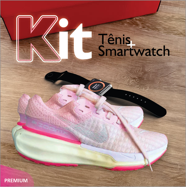 Tênis Zoomx Premium + Smartwatch X9 Pro Max — Seu combo de estilo e tecnologia