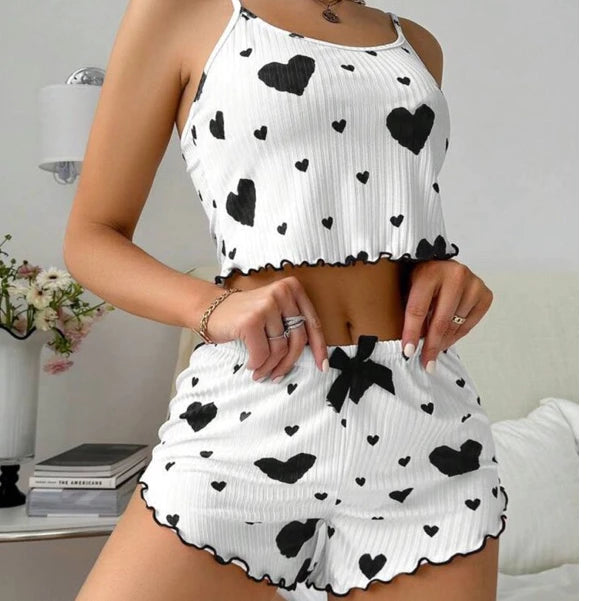 Conjunto Pijama Love – Regata Leve e Shorts Confortável