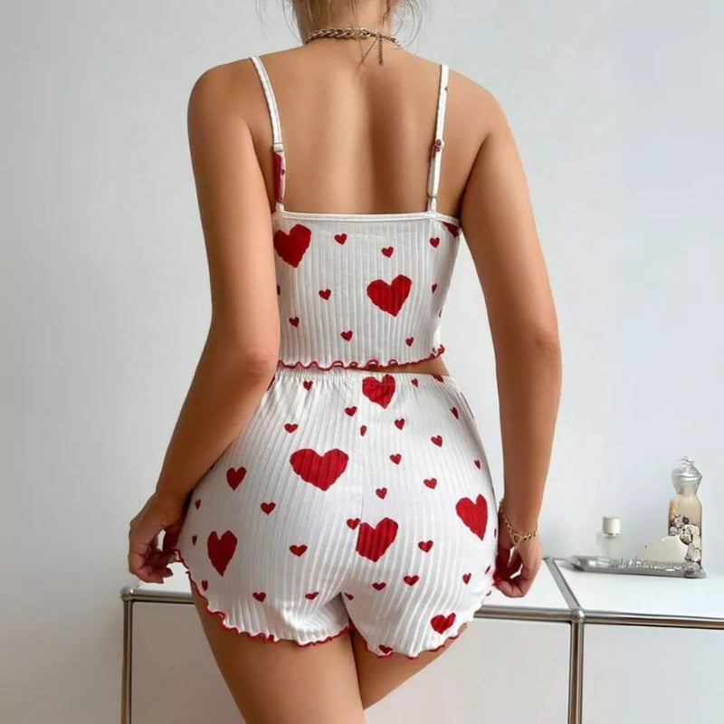 Conjunto Pijama Love – Regata Leve e Shorts Confortável