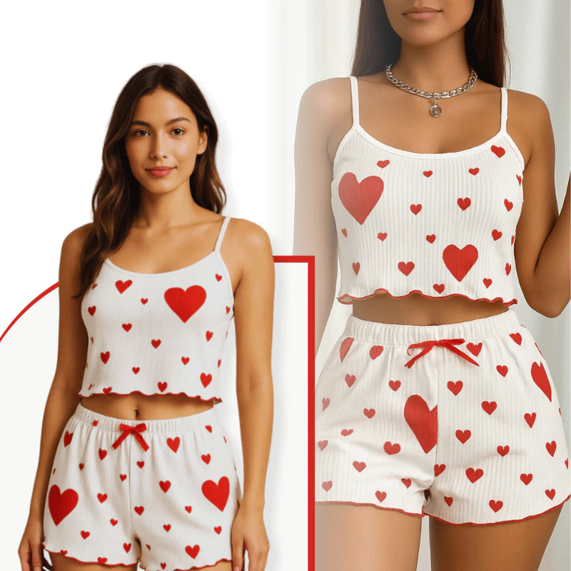 Conjunto Pijama Love – Regata Leve e Shorts Confortável